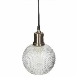 De gros đ Atmosphera Lampe Suspension Boule en Verre "Iris" 19cm Or đ