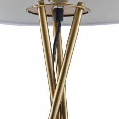 Vente flash ✨ Altobuy VARSK - Lampadaire Blanc 140cm Piètement Trépied Métal Doré 😉 -Optonica Soldes 3663738033138 4