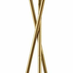 Vente flash ✨ Altobuy VARSK - Lampadaire Blanc 140cm Piètement Trépied Métal Doré 😉 -Optonica Soldes 3663738033145 4