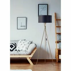 Vente flash ✨ Altobuy VARSK - Lampadaire Blanc 140cm Piètement Trépied Métal Doré 😉 -Optonica Soldes 3663738033145 6