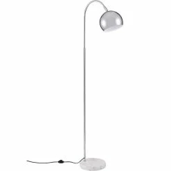 Promo 🎁 Altobuy OPERA - Lampadaire en Métal Argenté Base Marbre Blanc 🤩