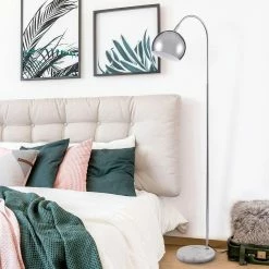 Promo 🎁 Altobuy OPERA - Lampadaire en Métal Argenté Base Marbre Blanc 🤩 -Optonica Soldes 3663738037518 4