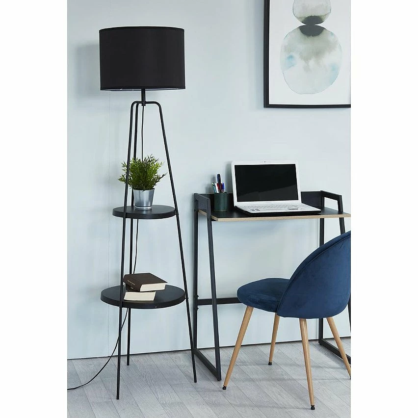 Nouveau 🎁 Altobuy CIRCLE - Lampadaire en Métal Noir 2 Etagères Abat-Jour en Tissu Noir 😉 6 Nouveau 🎁 Altobuy CIRCLE - Lampadaire en Métal Noir 2 Etagères Abat-Jour en Tissu Noir 😉 – Image 6