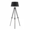 Top 10 💯 Altobuy LIAM - Lampadaire Trépied en Bois Gris et Abat-Jour Tissu Noir ✔️