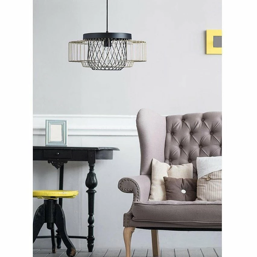 Remise đ Altobuy GABBI - Suspension Cage en MĂ©tal Noir et Or â 2 Remise đ Altobuy GABBI - Suspension Cage en MĂ©tal Noir et Or â â Image 2