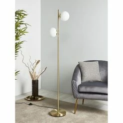 Promo ✔️ Altobuy BARTH - Lampadaire en Métal Noir Double Abat-jour en Verre 🌟 -Optonica Soldes 3663738038737 4