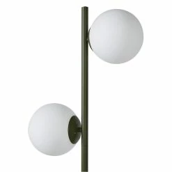 Promo ✔️ Altobuy BARTH - Lampadaire en Métal Noir Double Abat-jour en Verre 🌟 -Optonica Soldes 3663738038768 3