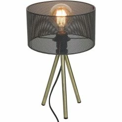 Nouveau 🎉 The Home Deco Light Lampe à poser en métal perforé sur trépied 22 x 38.5 cm 🎁