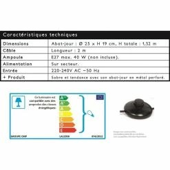 Offres 😉 The Home Deco Light Lampadaire Design Effet Marbre "Perfo" 152cm Gris 🛒 -Optonica Soldes 3664944048824 4