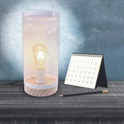 Grosses soldes đ The Home Deco Light Lampe cylindrique mĂ©tal grillagĂ© socle en bois blanc đ 13 Grosses soldes đ The Home Deco Light Lampe cylindrique mĂ©tal grillagĂ© socle en bois blanc đ -Optonica Soldes 3664944048886 4