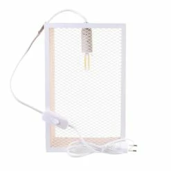 Offres ❤️ Paris prix Lampe à Poser Bois & Métal "Cadre" 29cm Blanc & Naturel 💯