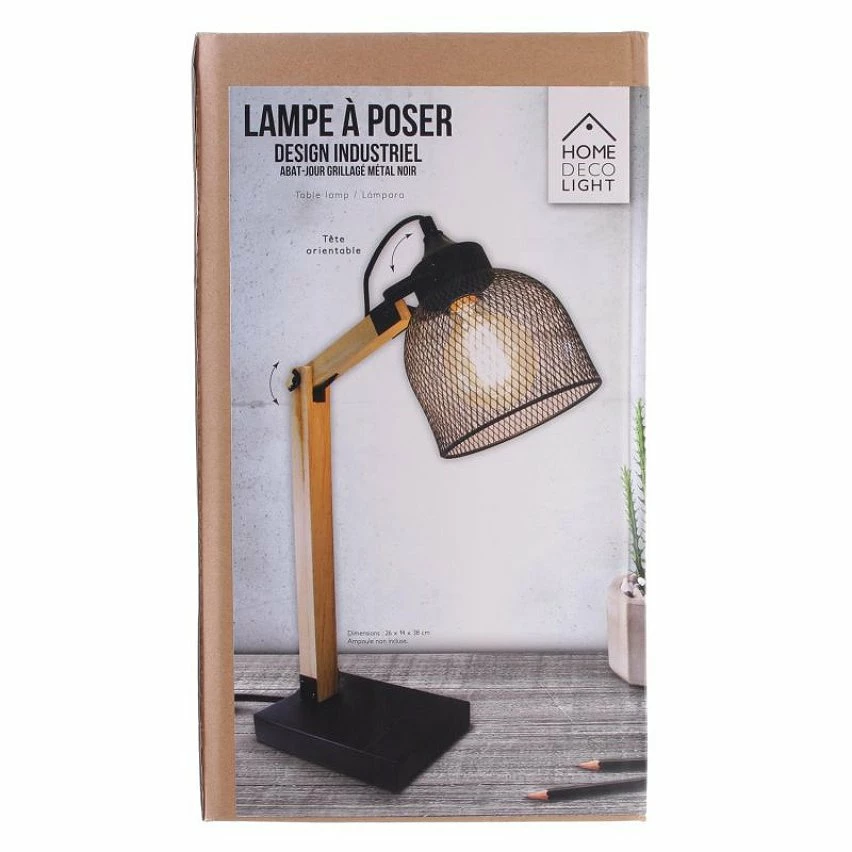 Offres 😉 The Home Deco Light Lampe de Bureau Articulée "Grille" 38cm Naturel & Noir 🤩 10 Offres 😉 The Home Deco Light Lampe de Bureau Articulée "Grille" 38cm Naturel & Noir 🤩 – Image 10