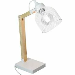 Offres 😉 The Home Deco Light Lampe de Bureau Articulée "Grille" 38cm Naturel & Noir 🤩