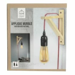 Remise 🎁 The Home Deco Light Lampe Murale en Bois "Fact" 22cm Naturel & Rouge 🎉 -Optonica Soldes 3664944062578 7