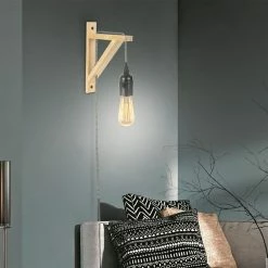 Remise 🎁 The Home Deco Light Lampe Murale en Bois "Fact" 22cm Naturel & Rouge 🎉 -Optonica Soldes 3664944062585 2