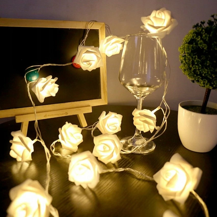 Bon marché ⌛ Paris prix Guirlande lumineuse Roses Blanches 😍 2 Bon marché ⌛ Paris prix Guirlande lumineuse Roses Blanches 😍 – Image 2