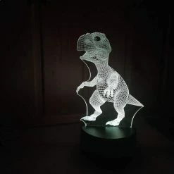 Tout neuf ✔️ Totalcadeau Veilleuse dinausaure T-rex effet 3D lampe changement de couleur 🔔 -Optonica Soldes 3664996338751 4