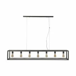 Meilleure vente 👏 Lampea Suspension industrielle en métal argenté 7 lampes Sylvia 🌟