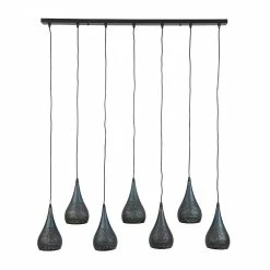 Meilleure vente đ Lampea Suspension industrielle en mĂ©tal noir rouillĂ© 7 x Ă 15 cm Puerto â