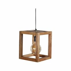 Grosses soldes ⭐ Lampea Suspension contemporaine en bois de manguier Rudy 🌟