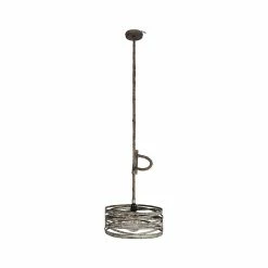 Grosses soldes 🛒 Lampea Suspension vintage en métal 1 lampe Ø 40 cm David 🤩
