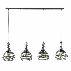 De gros đ Lampea Suspension industrielle en mĂ©tal noir 5 x Ă 25 cm Harrisson đ€©