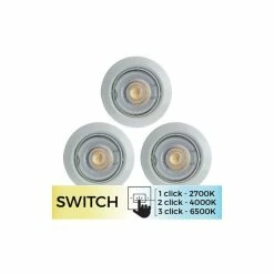 Acheter 👍 Paris prix Lot de 3 Spots Encastrés "Interrupteur" 9cm Blanc 🛒