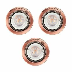 Tout neuf ✨ Paris prix Lot de 3 Spots Encastrés en Métal "Rond" 9cm Cuivre 🥰