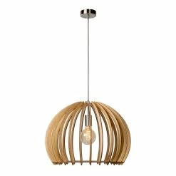 De gros ✔️ Lampea Suspension moderne boule en bois clair Faro 🥰