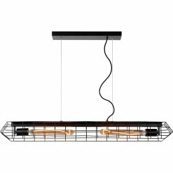 Meilleure affaire 🛒 Lampea Suspension industrielle noire 2xE27 Stella 🥰 -Optonica Soldes 3701171265645 2