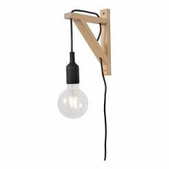 Bon marché ❤️ Lampea Applique murale en bois contemporaine 1xE27 Perla 🔥 -Optonica Soldes 3701171266260 2