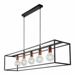 Promo 🌟 Lampea Suspension industrielle en métal 5xE27 Noval ⭐ -Optonica Soldes 3701171266369 4
