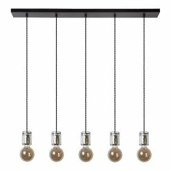 Meilleure vente 🧨 Lampea Suspension industrielle 5 lampes réglables en hauteur Dama ⌛ -Optonica Soldes 3701171269070 3