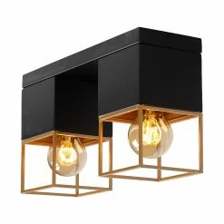 Remise 🥰 Lampea Plafonnier industriel 2xE27 Rixon 🔔 -Optonica Soldes 3701171269377 4