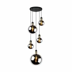 Nouveau 💯 Lampea Suspension sphérique 5 lampes en verre fumé Lius 🔔 -Optonica Soldes 3701171271936 2