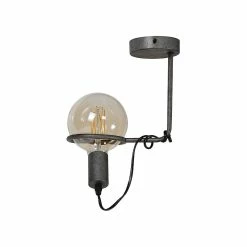 Meilleur prix 😀 Lampea Plafonnier industriel en métal gris Calvin 😍 -Optonica Soldes 3701171290586 1