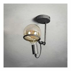 Meilleur prix 😀 Lampea Plafonnier industriel en métal gris Calvin 😍 -Optonica Soldes 3701171290586 2