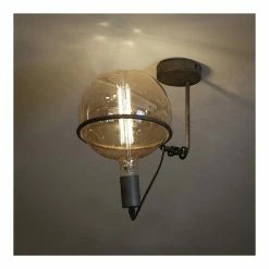 Meilleur prix 😀 Lampea Plafonnier industriel en métal gris Calvin 😍 -Optonica Soldes 3701171290586 5