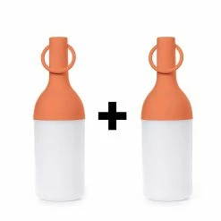 Nouveau 🔔 Deladeco Set de 2 lampes extérieure design batterie incluse Bottle ✔️