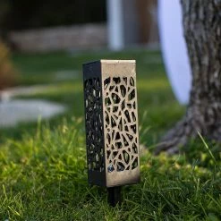 De gros 🎁 Lumisky Lampe solaire à piquer/poser ORGANIC Noir Plastique H28cm ⭐ -Optonica Soldes 3760093541688 3