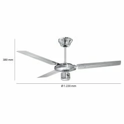 Meilleur prix ✨ Ventilateur de Plafond, Silencieux, 3 Vitesses, Fonction Été-Hiver, Acier Inox. 60 Argent ProficareDVL 3071 🥰 -Optonica Soldes 4006160307108 4