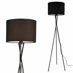Les meilleures critiques de 🔥 Lampadaire Trépied Moderne Lampe sur Pied Design E27 Métal Tissu Hauteur 154 cm Noir lux.pro ✔️ -Optonica Soldes 4059438142031 2