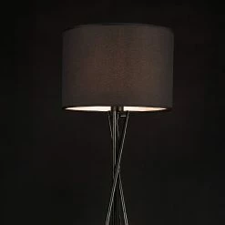 Les meilleures critiques de 🔥 Lampadaire Trépied Moderne Lampe sur Pied Design E27 Métal Tissu Hauteur 154 cm Noir lux.pro ✔️ -Optonica Soldes 4059438142031 3