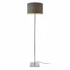 Bon marché 🧨 [lux.pro] Lampadaire Lampe à Pied Cadre en Métal Abat-jour en Tissu 1 x E27 Gris 151 cm 🛒