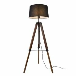 Meilleure vente 💯 Lampadaire Design Lampe à Pied Trépied avec Pieds en Bois et Métal Abat-Jour en Tissu E27 Hauteur 145 cm Bois Clair Chrome Blanc [lux.pro] 💯 -Optonica Soldes 4059438144646 1
