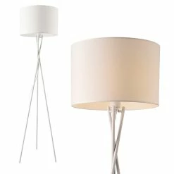 Les meilleures critiques de 🔥 Lampadaire Trépied Moderne Lampe sur Pied Design E27 Métal Tissu Hauteur 154 cm Noir lux.pro ✔️ -Optonica Soldes 4059438144691 2