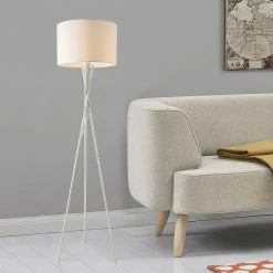Les meilleures critiques de 🔥 Lampadaire Trépied Moderne Lampe sur Pied Design E27 Métal Tissu Hauteur 154 cm Noir lux.pro ✔️ -Optonica Soldes 4059438144691 4