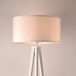 Offres 🔥 Lampadaire Trépied Moderne Stylé Lampe sur Pied Design E27 Métal Textile Hauteur 153 cm Blanc [lux.pro] 🎁 -Optonica Soldes 4059438144752 3