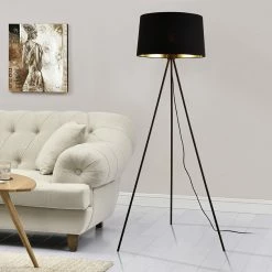 Tout neuf 🎉 Lampadaire Trépied Moderne Stylé Lampe sur Pied Design E27 Métal Textile Hauteur 150 cm Blanc Argenté [lux.pro] 🎁 -Optonica Soldes 4059438150678 4