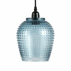 Sortie 🤩 Paris prix Lampe Suspension en Verre "Riva" 27cm Bleu 🔔